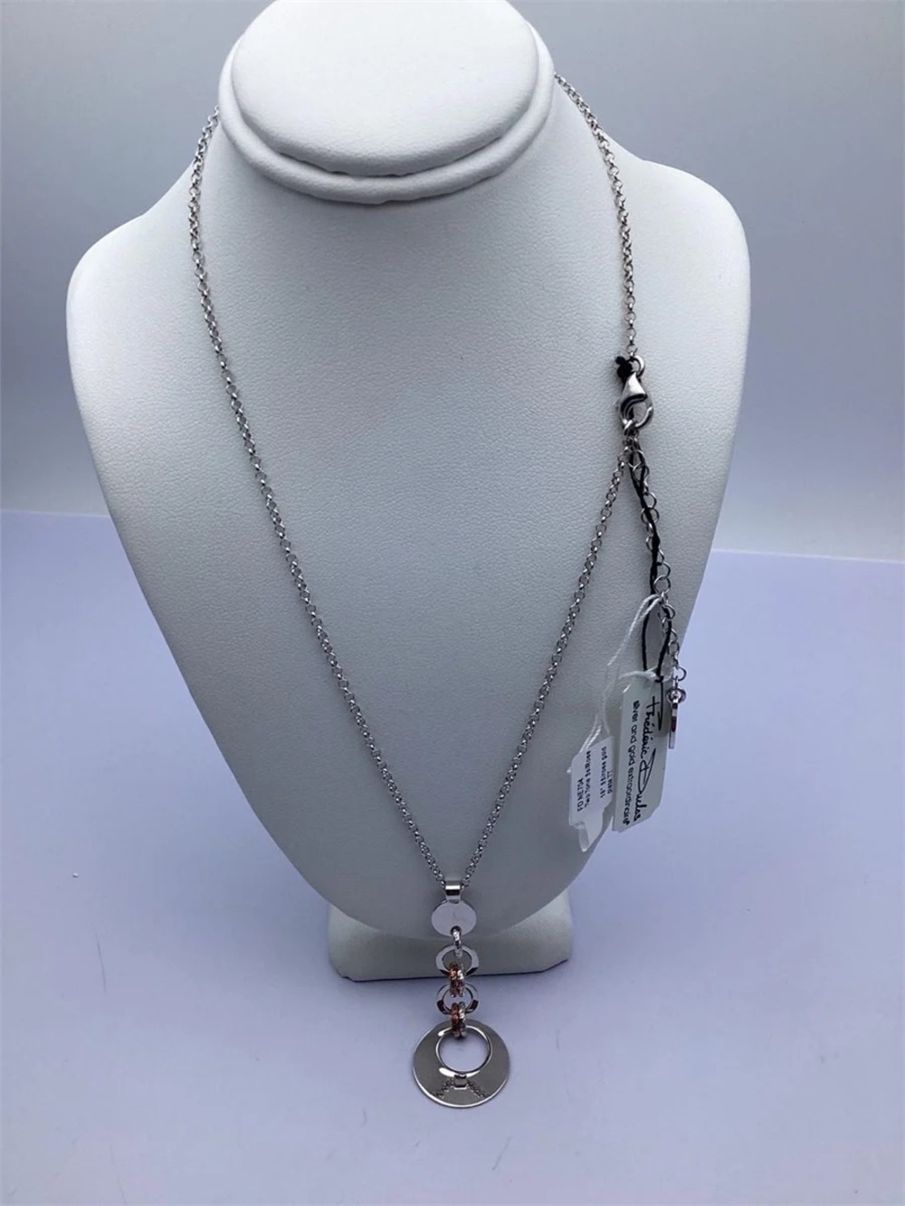 Frederic Duclos NWT Sterling Silver and Rose Gold Plated Necklace